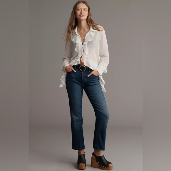 NEW MOTHER The Tripper Ankle High-Rise Jeans in Homecoming High Size 25